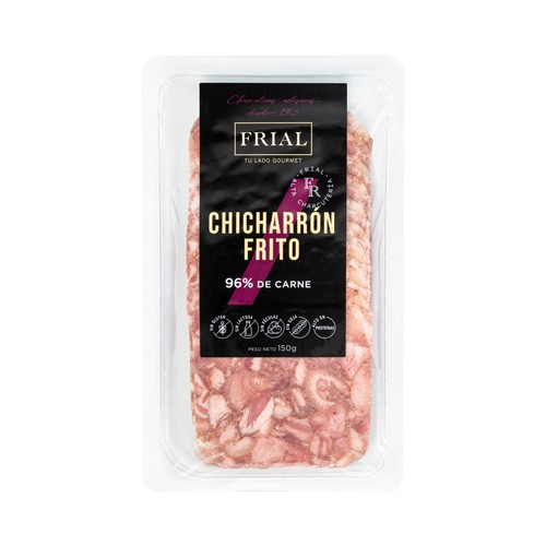 FRIAL Chicharrón de cerdo cocido y frito, cortado en finas lonchas FRIAL 150 g.