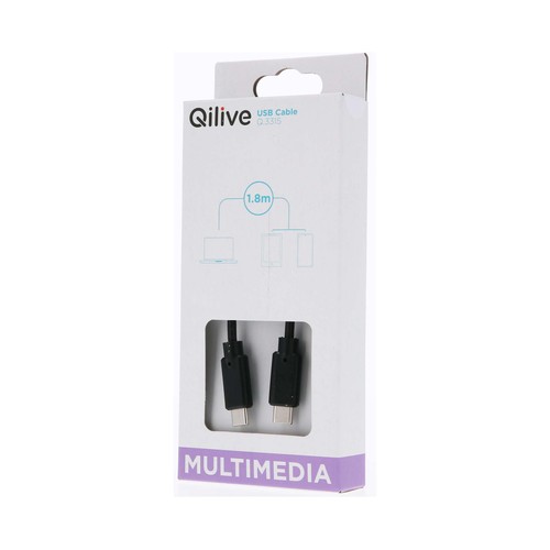 Cable USB-C QILIVE, 1.8m.
