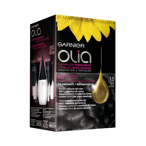 GARNIER Olia Tinte de pelo color negro ebano, tono 1.0.