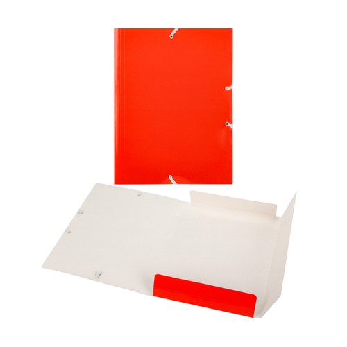 Carpeta de cartón, 3 solapas, color rojo brillante, ALCAMPO.