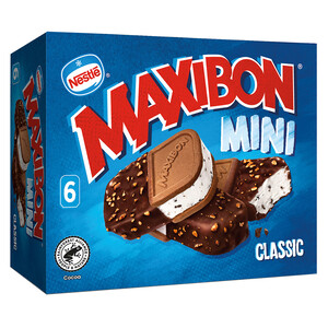 MAXIBON Classic de Nestlé Mini sándwich de nata con gotas chocolate 6 x 80 ml.