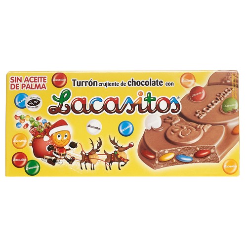 Turrón de chocolate crujiente con lacasitos LACASA 215 g.