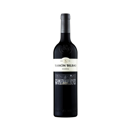 Vino tinto reserva con denominación de origen Rioja RAMÓN BILBAO botella de 75 cl.