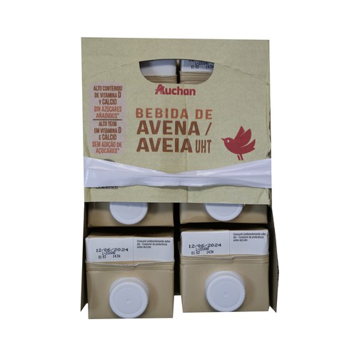 AUCHAN Bebida de avena con alto contenido de calcio y vitamina D 6 x 1 l. Producto Alcampo