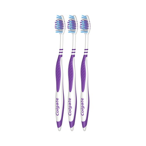 COLGATE Zig zag Cepillo de dientes medio, con filamentos cruzados y cuello flexible 3 uds.