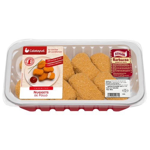 Bandeja de nuggets de pollo con salsa barbacoa CALATAYUD Caseritos