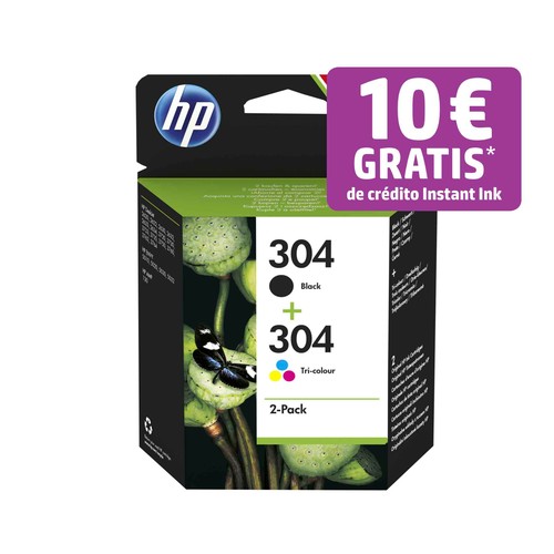 Cartucho de tinta original HP 304 3JB05AE, negro y tricolor..