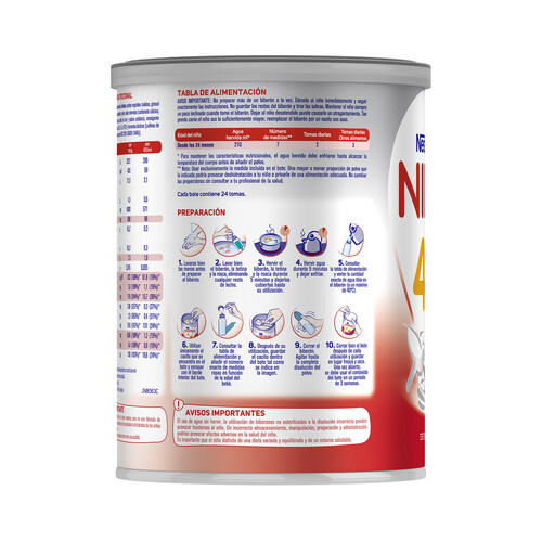 NIDINA Leche (4) de crecimiento a partir de 24 meses NIDINA 4 800 g.