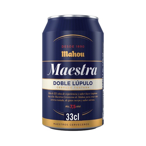 Cerveza tostada doble lúpulo MAHOU MAESTRA 33 cl.