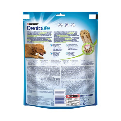 DENTALIFE Snacks dental para perros de raza grande, PURINA DENTALIFE 4 uds. 142 g.