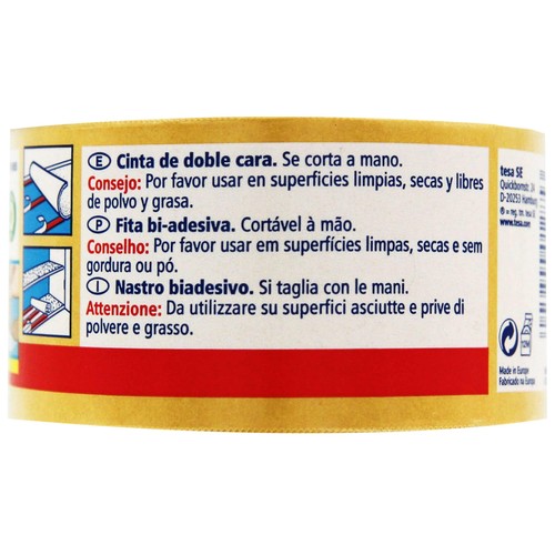 Rollo de 10 metros de cinta adhesiva de doble cara de 50 milímetros TESA.