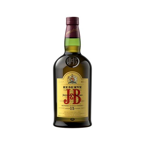 J&B Whisky blended escocés reserva 15 años 70 cl.
