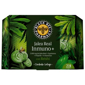 Inmuno + Complemento alimenticio a base de jalea real, Equinácea, Própolis, Reishi y 4 vitaminas 20 uds.