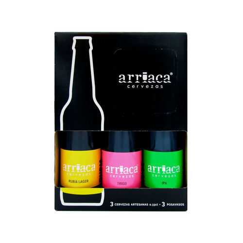 Cervezas estuche degustación ARRIACA pack 3 uds. x 33 cl