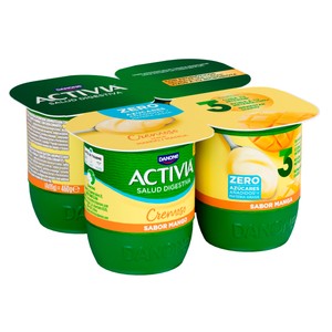 Imagen de ACTIVIA Bífidus cremoso, desnatado (0% materia grasa) y con sabor a mango Cremoso 0% de Danone 4 x 120 g.