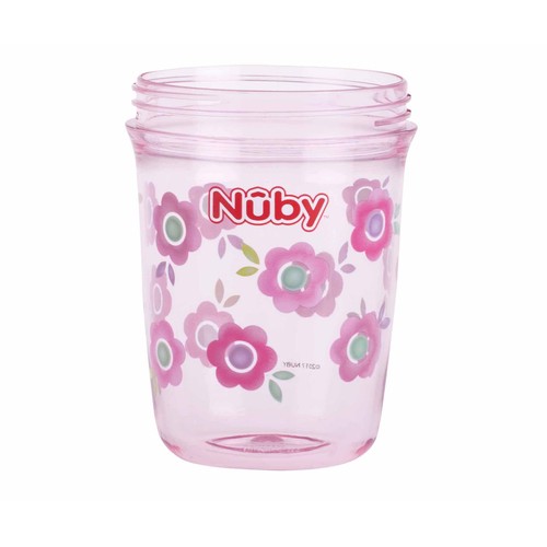 Taza evolutiva infantil con asas, 240ML, rosa, NUBY.