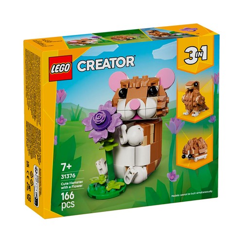 Lindo hamster con flor.LEGO.31376