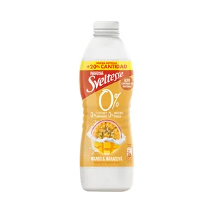 SVELTESSE Yogur líquido desnatado de mango y maracuyá con 0% azúcares añadidos 900 ml.