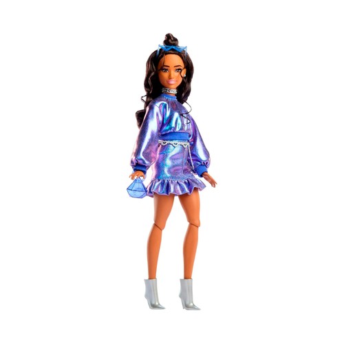 BARBIE Deluxe Metallic Muñeca con Jersey Azul +4 Años