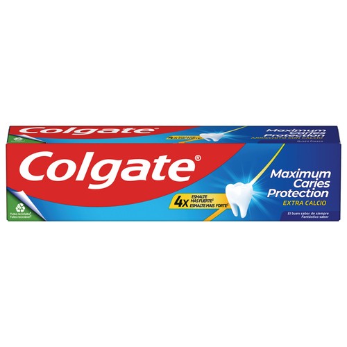 COLGATE Maximum protection Pasta de dientes con flúor, calcio, sabor tradicional 50 ml.