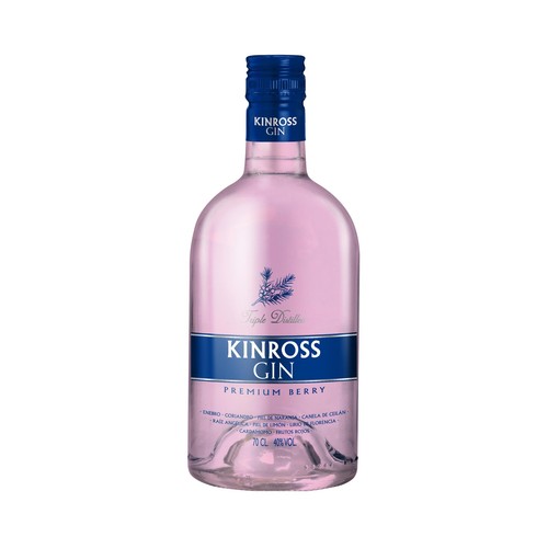 KINROSS Berry Ginebra rosada de triple destilación botella 70 cl.