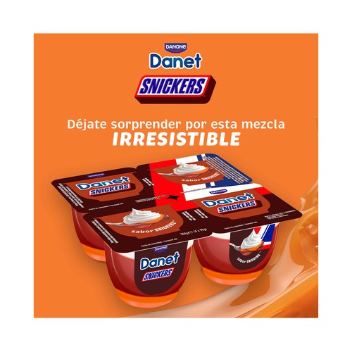 DANET de Danone Natillas con sabor a snickers 4 x 90 g.