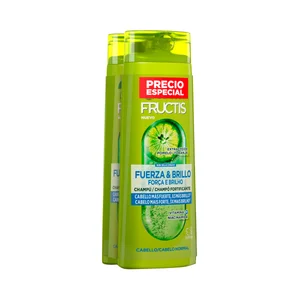 FRUCTIS Fuerza & brillo Champú fortificante para cabellos normales 2 x 380 ml.