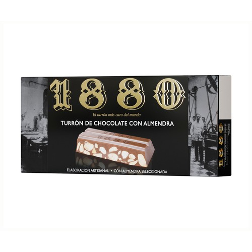 1880 Turrón de chocolate con almendras 200 g.