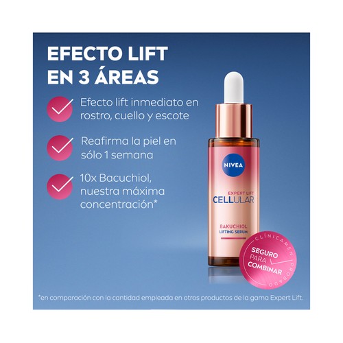 NIVEA Expert lift cellular Sérum con Bakuchiol puro para rostro, cuello y escote 30 ml.