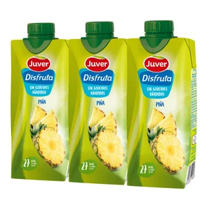 JUVER Néctar de piña, sin azúcares añadidos pack 3 uds x 33 cl.