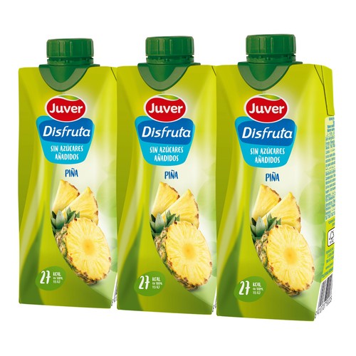 JUVER Néctar de piña, sin azúcares añadidos pack 3 uds x 33 cl.