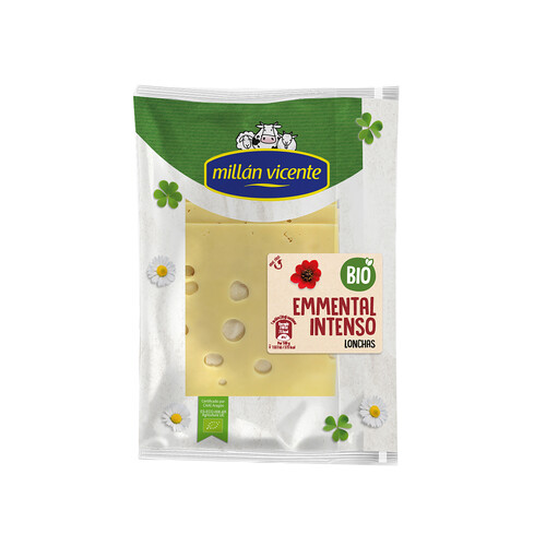 Queso en lonchas Emmental ecológico MILLÁN VICENTE 125 g.