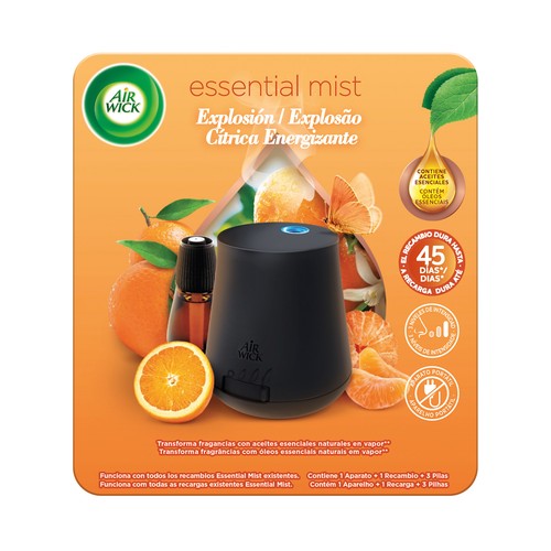 AIR WICK Essential mist Ambientador difusor de aceites esenciales explosión cítrica energizante.