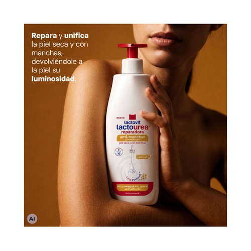 LACTOVIT Lactourea Loción corporal reparadora y antimanchas, para pieles secas y con manchas 400 ml.