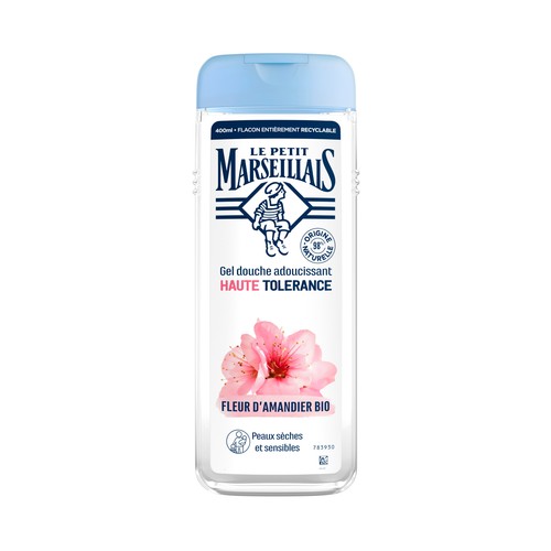 LE PETIT MARSELLAIS Gel para ducha o baño calmante, con flor de almendro, para bebés y pieles sensibles 400 ml.
