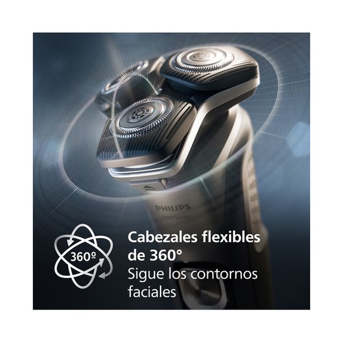 Afeitadora eléctrica sin cable PHILIPS S5887/10, cuchillas SteelPrecision, cabezales flexibles. cortapatillas desplegable..