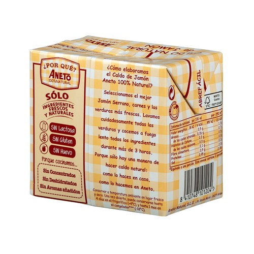 ANETO Caldo natural de jamón 500 ml.