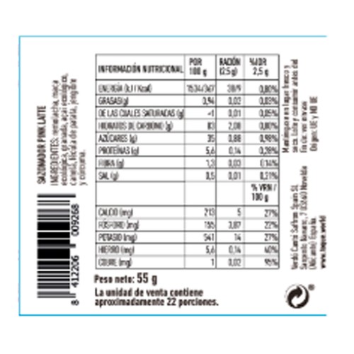 TOQUE Sazonador para bebidas pink latte 55gr