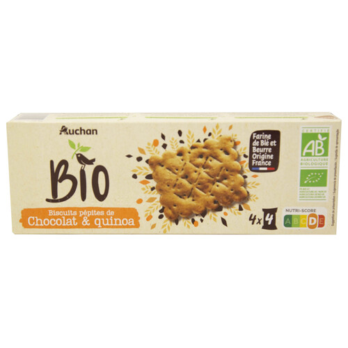 ALCAMPO ECOLÓGICO Galletas con pepitas de chocolate y quinoa ALCAMPO ECOLÓGICO 14 uds x 135 g.