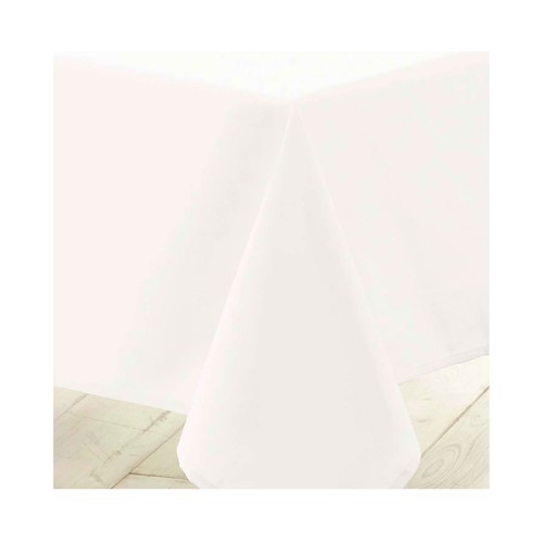 Mantel liso poliéster 140x250 cm blanco. U10.