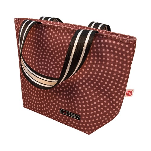 Bolsa porta alimentos isotérmca color burdeos con lunares blancos, IRIS.