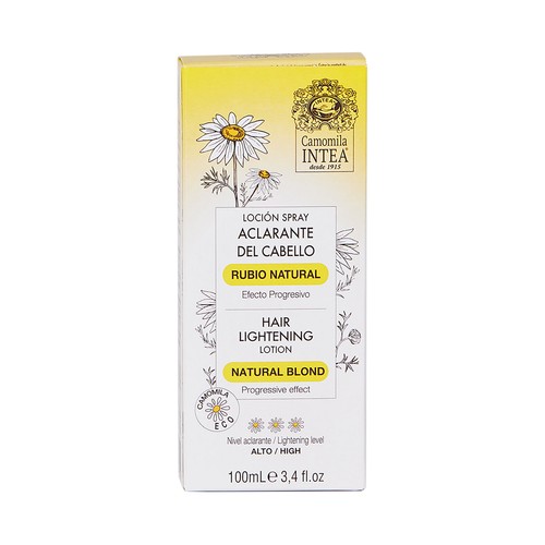 CAMOMILA INTEA Loción aclarante efecto progresivo del cabello castaño claro y rubio oscuro 100 ml.