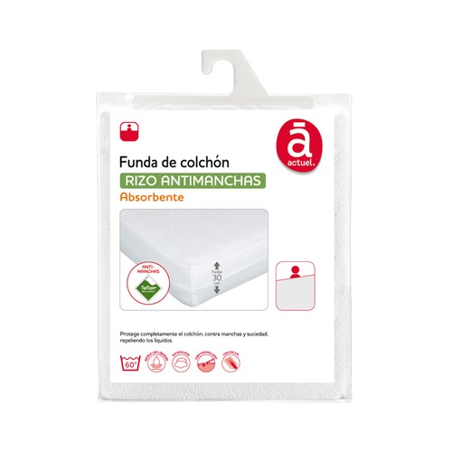 Funda de colchón impermeable y antimanchas, 135cm, ACTUEL.
