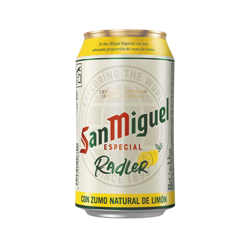 Cerveza con zumo de limón SAN MIGUEL RADLER lata 33 cl.