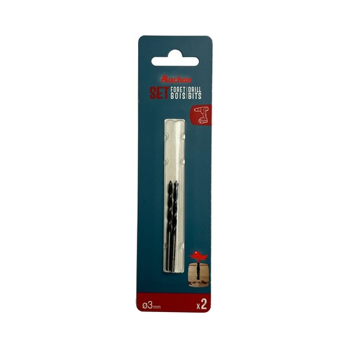 2 brocas para madera de 3 mm, ALCAMPO.