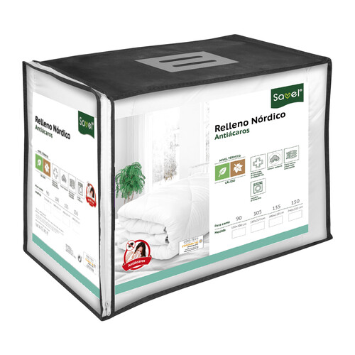 Alcampo Relleno nórdico antiácaros cama 90cm 250g/m² SAVEL Rebajas