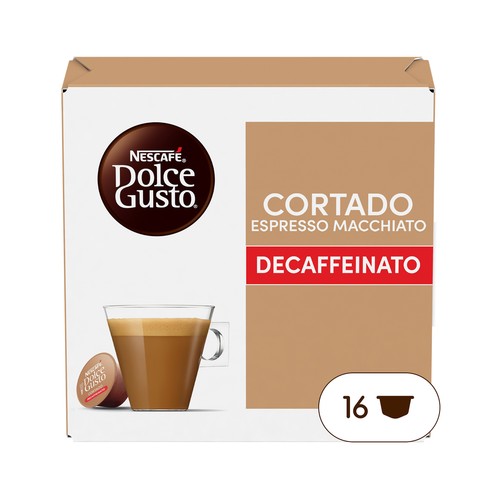 Café cortado descafeinado en cápsulas NESCAFÉ Dolce Gusto 18 uds.