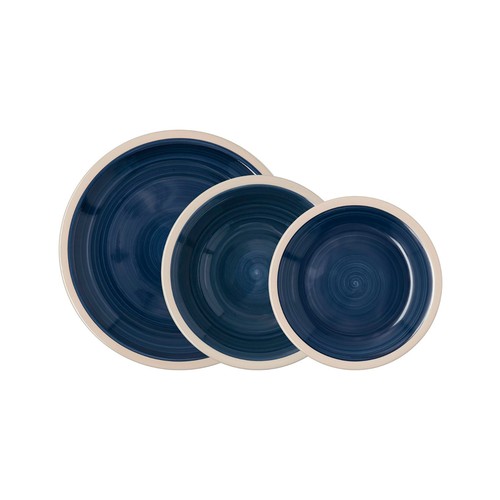 Vajilla Loza Navy 18 piezas color azul oscuro, Baltic QUID.