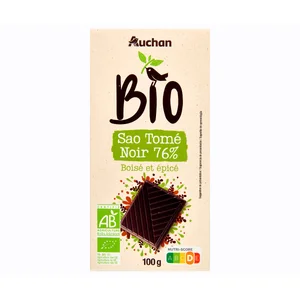 PRODUCTO ALCAMPO Bio Chocolate negro Santo Tomé (76%) procedente de agricultura ecológica 100 g.