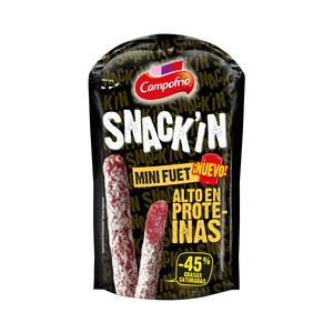 Imagen de CAMPOFRÍO Snack´in Mini fuet snack con alto contenido en proteína 50 g.